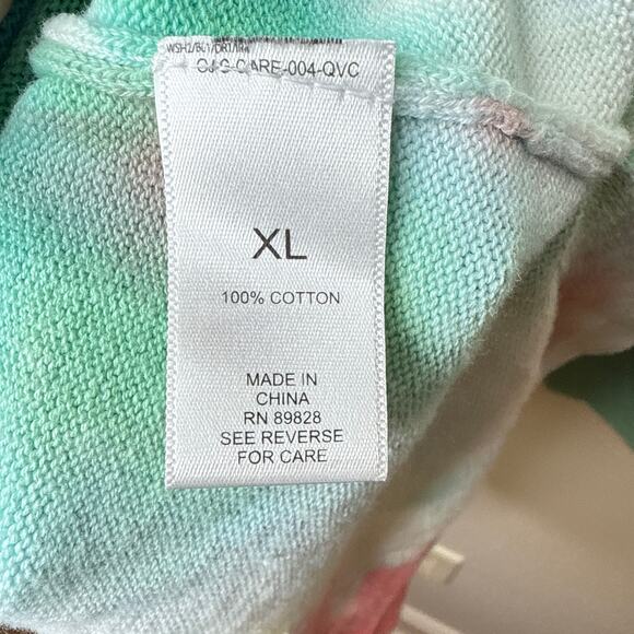 LOGO by Lori Goldstein‎ Charlie Hand Tie-Dyed High-Low Sweater XL Raglan Sleeve - Picture 7 of 8